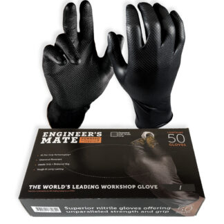Grippaz Nitrile Fish Scale Black Gloves - (Engineers Mate)