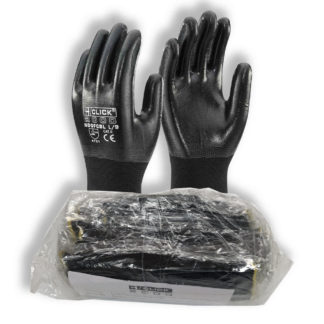 Click Fully Coated Nitrile Black Gloves
