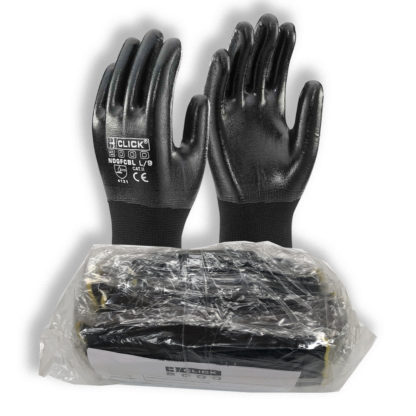 Click Fully Coated Nitrile Black Gloves